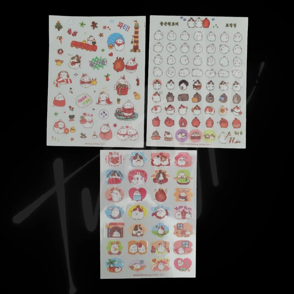 ⭐️3/$20⭐️ Molang & Friends Transparent Sticker Sheets